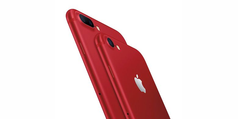 iPhone 7 dan iPhone 7 Plus Special Edition berwarna merah dari Apple.