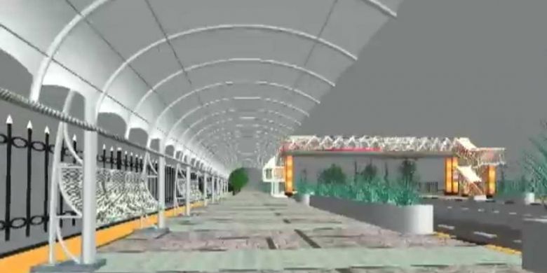 Rancangan jembatan penyeberangan orang (JPO) Pasar Minggu yang akan direalisasikan pada 2018