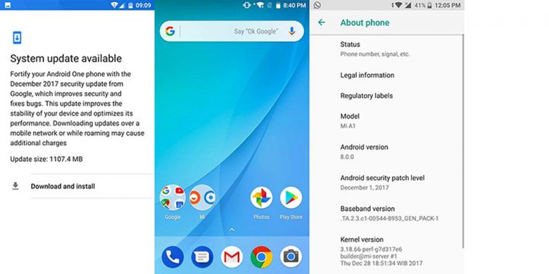 Update Android Oreo di Xiaomi Mi A1.