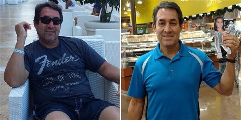 Bill Rodriguez, sebelum dan sesudah mengurangi berat badan. 