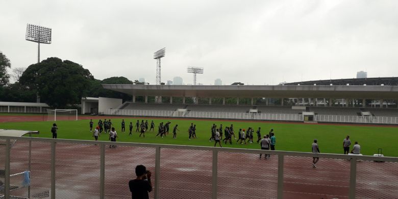 Sesi latihan tim nasional U-22 Indonesia di Stadion Madya, Kompleks GBK, Jakarta, Sabtu (19/1/2019) pagi