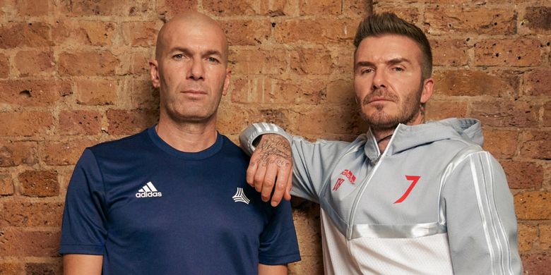Dua legenda sepak bola, Zinedine Zidane dan David Beckham yang didaulat untuk meluncurkan Adidas Predator terbaru.