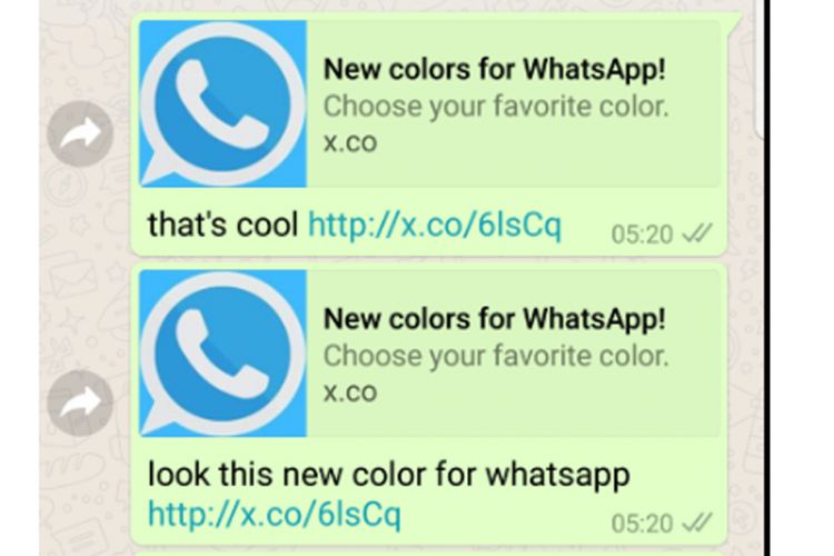Pesan penipuan yang menggunakan modus WhatsApp berwarna.