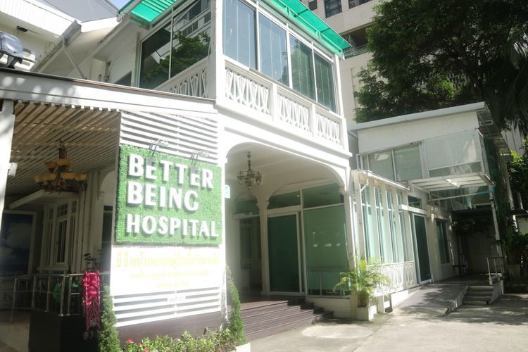 Bagian depan rumah sakit Being Better Hospital, Bangkok, Thailand, yang menawarkan perawatan kedokteran fungsional.