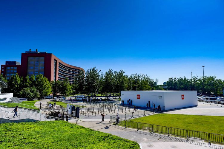 Lokasi acara peluncuran produk terbaru Xiaomi di Beijing University of Technology, Senin (11/9/2017).