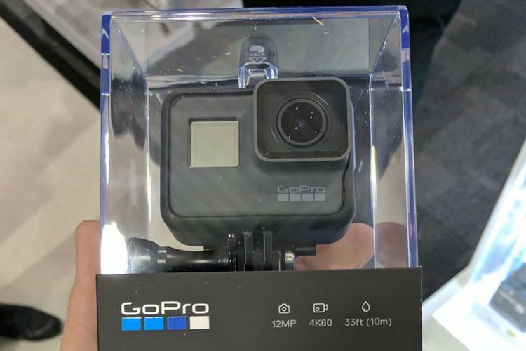 Penampakan GoPro Hero 6 dalam kemasan ritel.