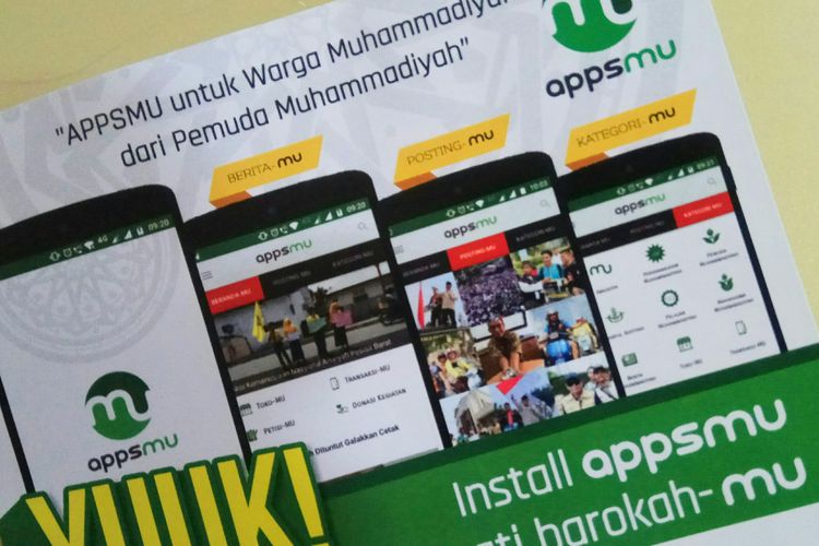 Pimpinan Pusat Pemuda Muhammadiyah melauncing aplikasi mobile smartphone AppsMu untuk memudahkan komunikasi antar komunitas pelajar dan pemuda guna melawan hoax. Jakarta, Jumat (22/9/2017). 
