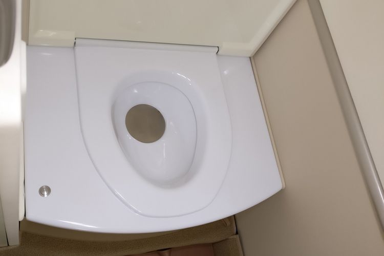 Toilet duduk di kabin belakang HondaJet.