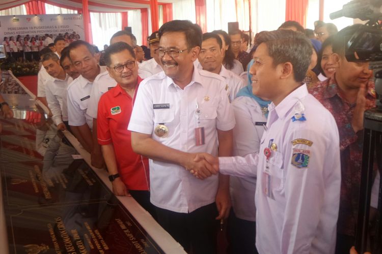 Gubernur DKI Jakarta Djarot Saiful Hidayat resmikan 2 RSUD dan 18 Puskesmas secara serentak di Puskesmas Kecamatan Kramatjati, Rabu (4/10/2017). 