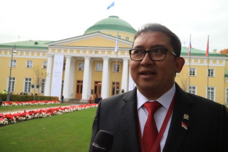 Wakil Ketua Dewan Perwakilan Rakyat (DPR) Fadli Zon di sela-sela kegiatan Inter-Parliamentary Union (IPU) KE-137 di Saint Petersburg, Rusia, Sabtu (14/10/2017).