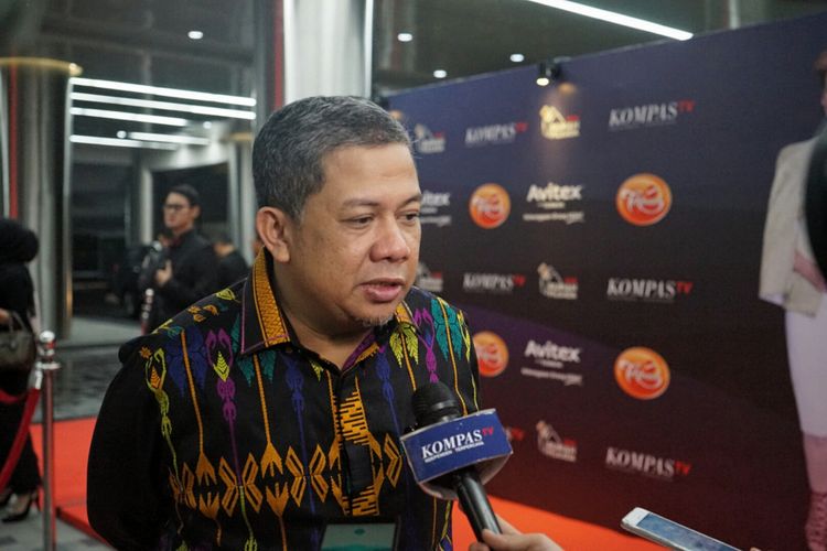 Wakil Ketua DPR RI Fahri Hamzah saat hadir dalam acara “ROSI Spesial: Launching Rumah Pilkada Studio 1 KompasTV, Menara Kompas, Palmerah, Jakarta Barat, Kamis (19/10/2017) malam.