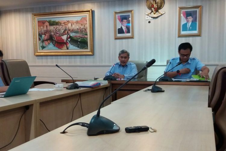 Direktur Jenderal Perikanan Tangkap KKP, Sjarief Wijaya di Kantor KKP Jakarta, Kamis (16/11/2017). 