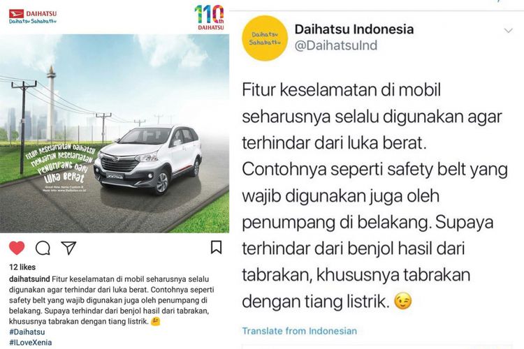 Cuitan Daihatsu soal safety feature menyinggung kecelakaan menabrak tiang yang dialami Setya Novanto dan Toyota Fortuner.