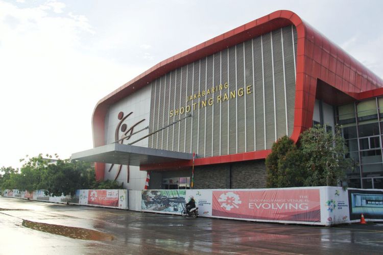 Venue shooting range di Jakabaring Sport City, Palembang.