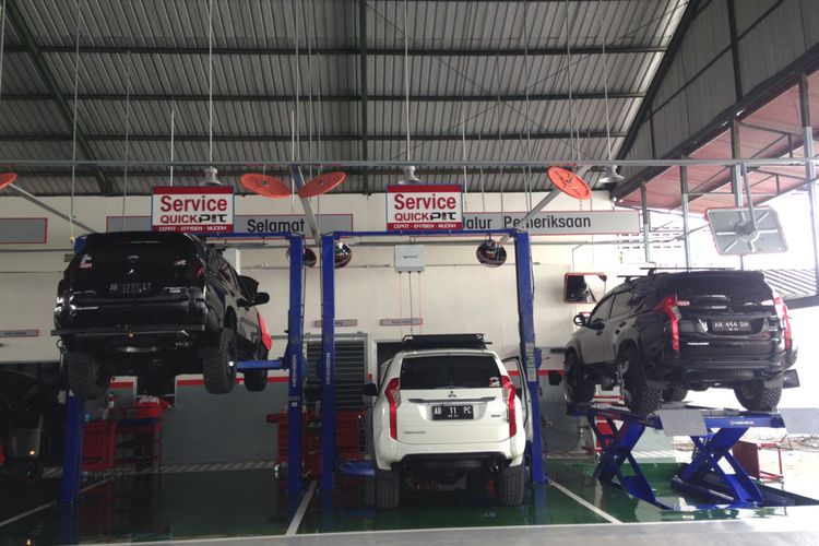 Area Servis dealer baru Mitsubishi Yogyakarta di Jalan Magelang, Mlati, Sleman, Yogyakarta.