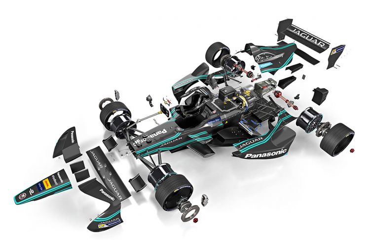 Jaguar Formula E 2016 car exploded view