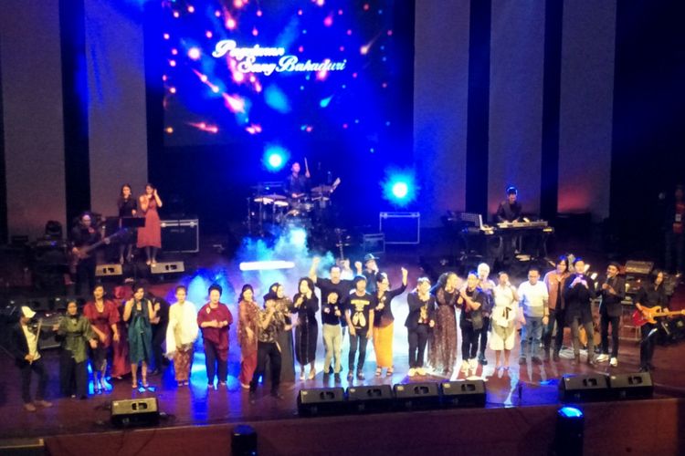 Konser Pagelaran Sang Bahaduri untuk Yockie Suryo Prayogo di Teater Besar Taman Ismail Marzuki (TIM), Jakarta Pusat, Rabu (24/1/2018) malam.