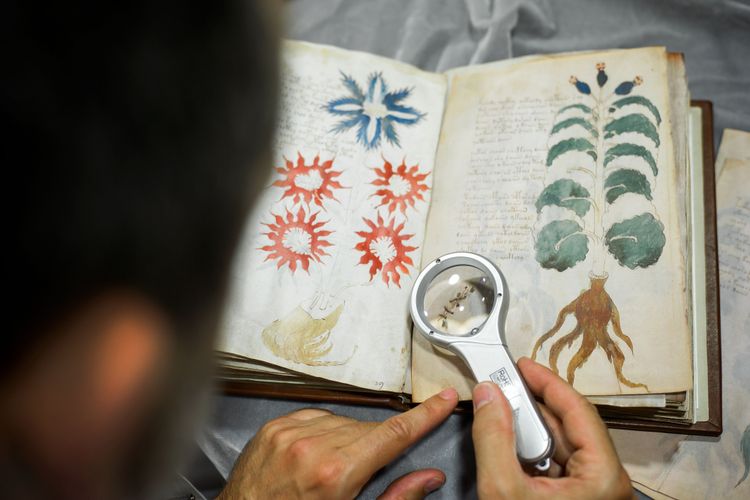 Manuskrip Voynich yang disimpan di lemari besi Universitas Yale ini adalah salah satu buku paling misterius di dunia. Ia ditulis dalam huruf-huruf dan gambar-gambar yang aneh, seperti tanaman yang belum pernah ditemukan di bumi dan wanita-wanita telanjang.