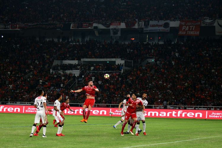 Pertandingan final Piala Presiden 2018 antara Persija Jakarta melawan Bali United di Stadion Utama Gelora Bung Karno, Senayan, Jakarta, Sabtu (17/02/2018). Persija Jakarta berhasil menjuarai kompetisi pra-musim tersebut dengan skor 3-0.