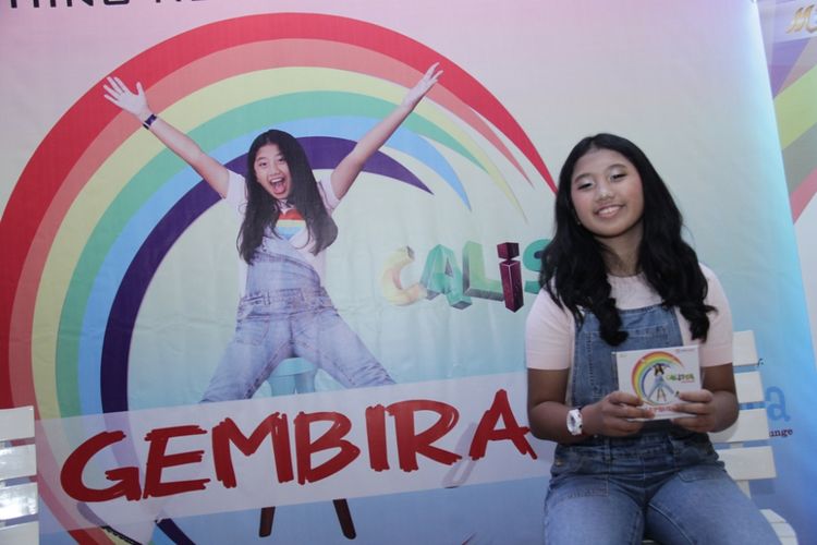 Calista Amadea merilis album Gembira di Jakarta, Rabu (7/3/2017).