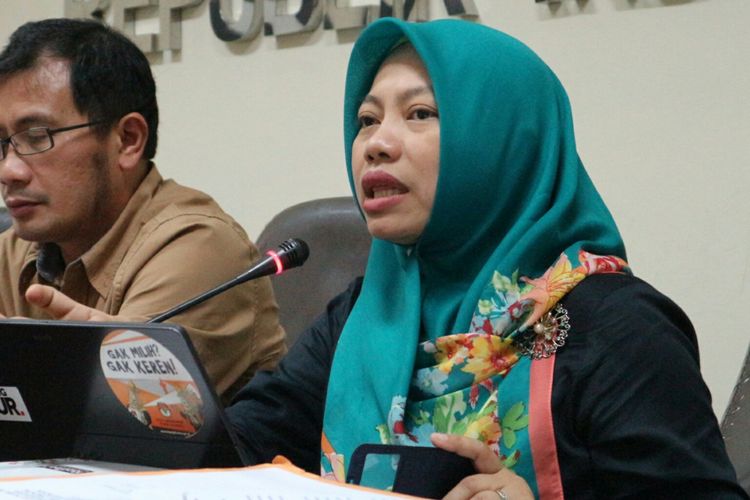 Direktur Eksekutif Perkumpulan untuk Pemilu dan Demokrasi (Perludem), Titi Anggraini dalam diskusi di Kantor Bawaslu RI, Jakarta, Rabu (21/3/2018). 