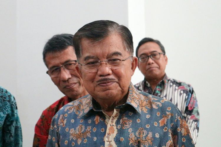 Wakil Presiden RI Jusuf Kalla ketika ditemui di Aula Fakultas Kedokteran Universitas Indonesia, Jakarta Kamis (22/3/2018). 