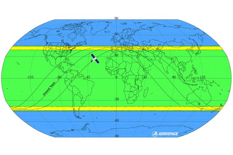 Peta lokasi perkiraan jatuhnya Tiangong-1