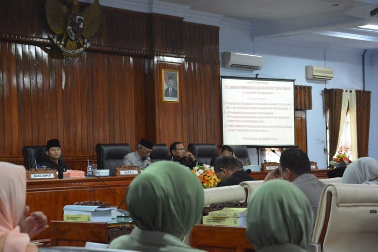 Rapat paripurna DPRD Trenggalek digelar Kamis (29/3/2018).