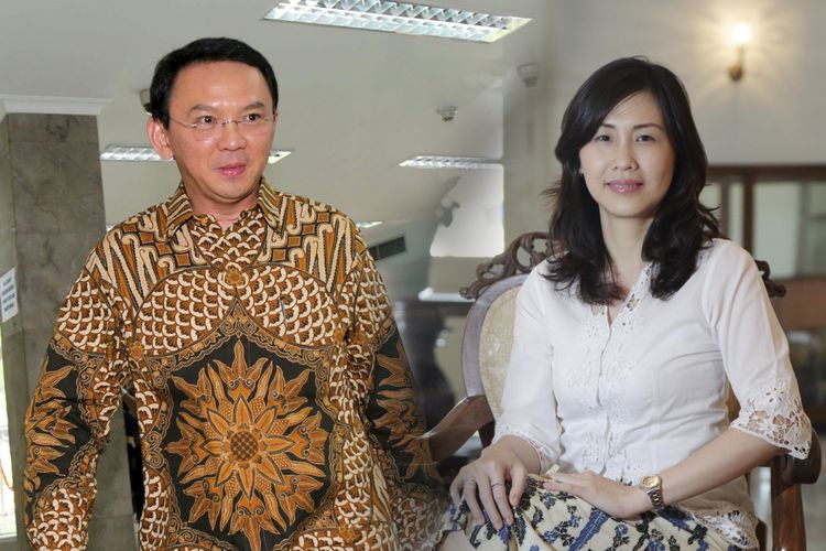 Kolase foto Basuki Tjahaja Purnama dan Veronica Tan.