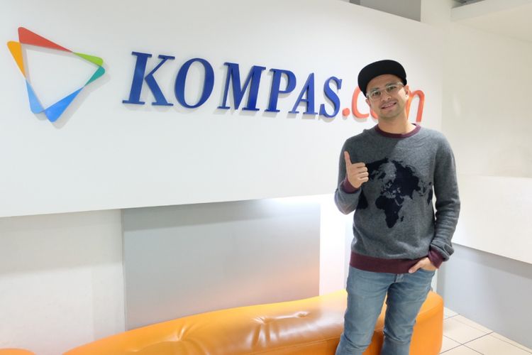 Raffi Ahmad saat promo film The Secret ke Gedung Kompas Gramedia, Jalan Palmerah Selatan, Jakarta, Rabu (18/4/2018).