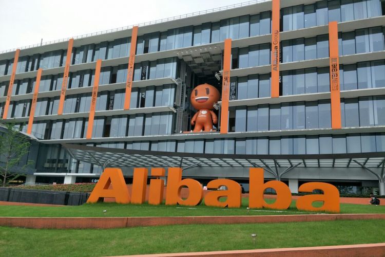 Gedung Utama Alibaba Campus di distrik Xixi, Hangzhou, China, Senin (16/4/2018)