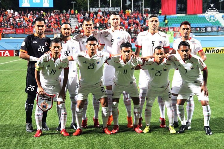 Skuad Persija saat menghadapi Tampines Rovers dalam pertandingan penyisihan Grup H Piala AFC, Selasa (24/4/2018). 