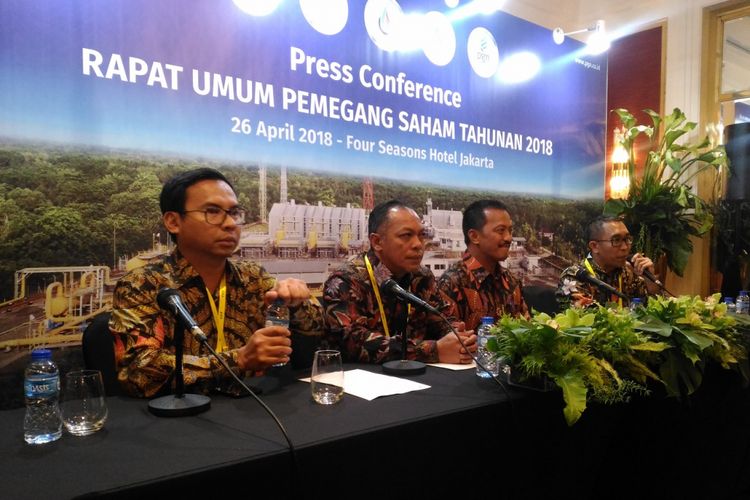 PT Perusahaan Gas Negara Tbk (PGN) menggelar Rapat Umum Pemegang Saham Tahunan 2018 di Hotel Four Season Jakarta, Kamis (26/4/2018). Tahun ini, PGN bakal membagikan dividen Rp 766,27 miliar.
