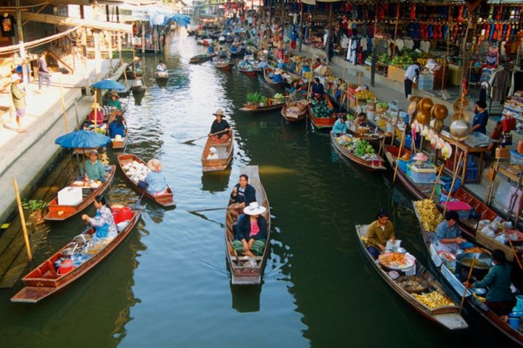 Pasar Terapung di Bangkok, Thailand