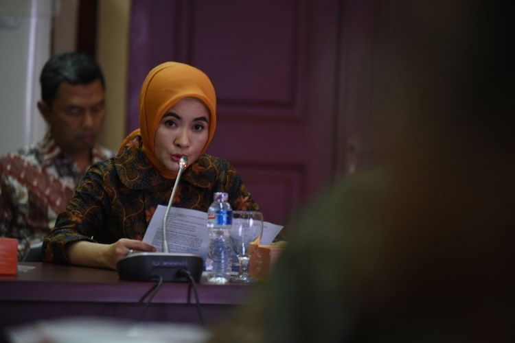 Plt Direktur Utama Pertamina Nicke Widyawati dalam RUPS Tahunan, Rabu (2/5/2018)