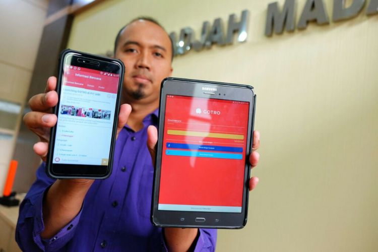 Pusat Studi Bencana Alam (PSBA) Universitas Gadjah Mada (UGM) meluncurkan sistem informasi kebencanaan berupa aplikasi mobile  GOTRO (Gotong Royong) (Foto Dokumentasi Humas UGM)