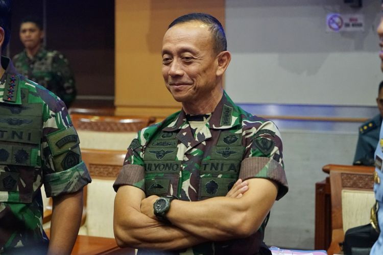 Kepala Staf TNI AD (Kasad) Jenderal Mulyono di Kompleks Parlemen, Senayan, Jakarta, Kamis (24/5/2018).