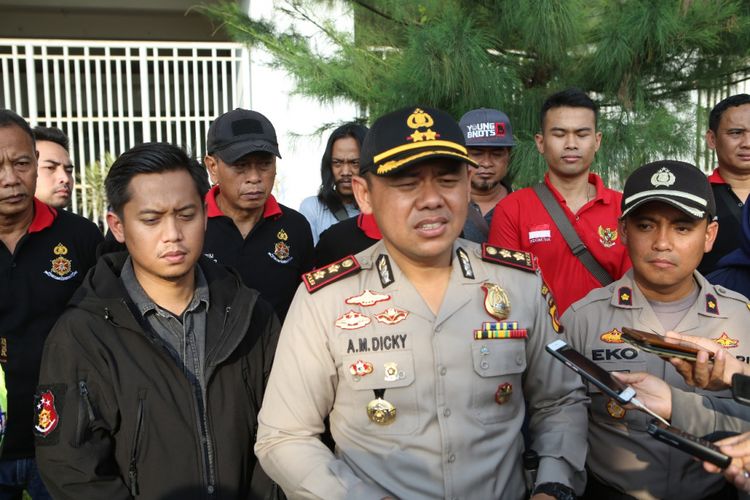 Kepala Polres Bogor Ajun Komisaris Besar AM Dikcy saat menggelar rilis terkait kasus dugaan pembunuhan terhadap Grace Gabriela (5), di Cibinong, Kabupaten Bogor, Jumat (25/5/2018).