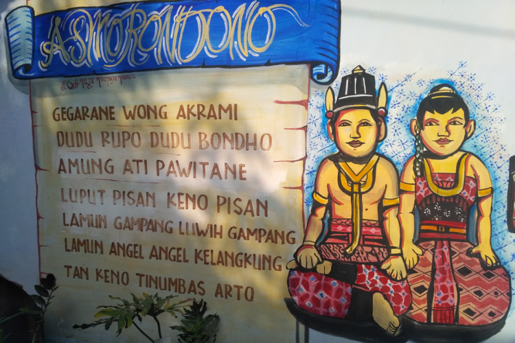 Salah satu mural di Kampung Mural Bendon Kelurahan Banjaran, Kota Kediri, Jawa Timur.