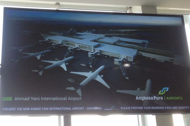 Paparan fasilias terminal baru Bandara Internasional Ahmad Yani Semarang. Foto diambil Selasa (29/5/2018) sore. 