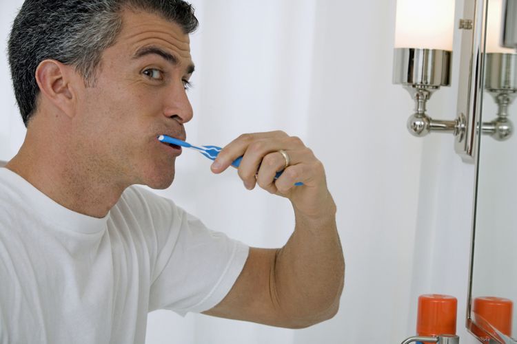 Ilustrasi menggosok gigi