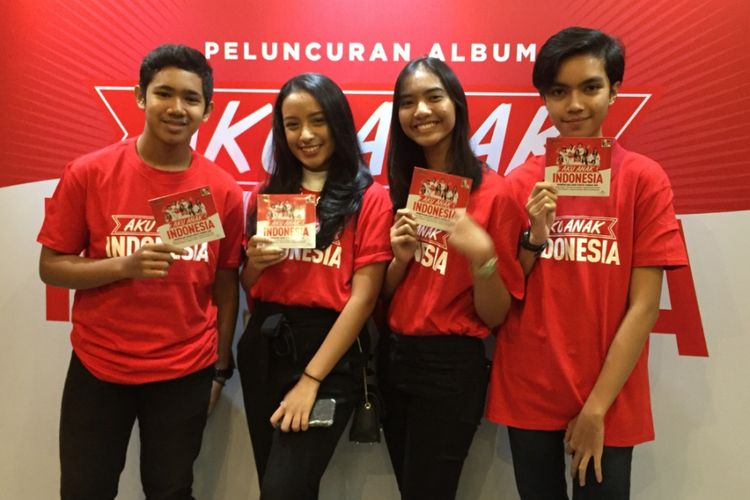 The Voice Kids Indonesia merilis album Aku Anak Indonesia di kawasan Kemang, Jakarta Selatan, Rabu (6/6/2018). 