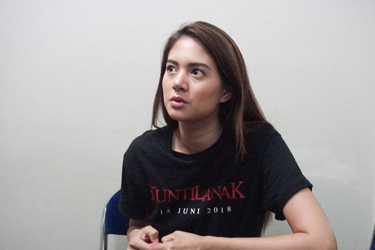 Artis peran Aurelie Moeremans saat ditemui di XXI Blok M, Bulungan, Jakarta Selatan, Sabtu (16/6/2018).