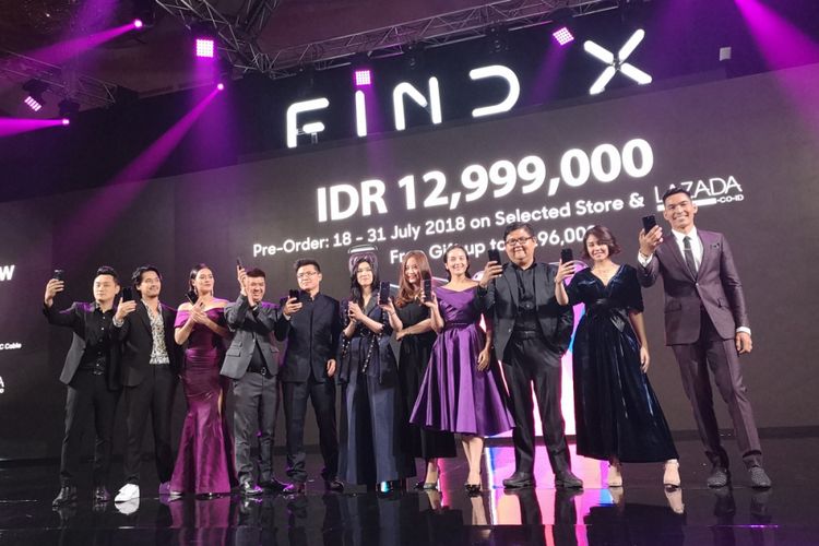 Peluncuran Oppo Find X di Jakarta, Rabu (18/7/2018).