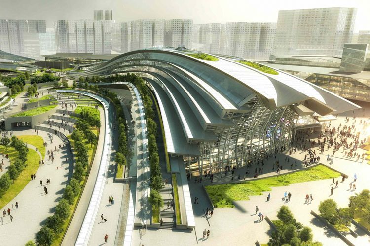 Menjelang peluncuran perdananya pada September ini, stasiun kereta api West Kowloon mengalami kebocoran pada atap. 
