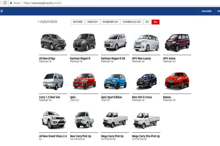 Suzuki Ciaz sudah tak ada lagi di situs resmi Suzuki Indonesia.