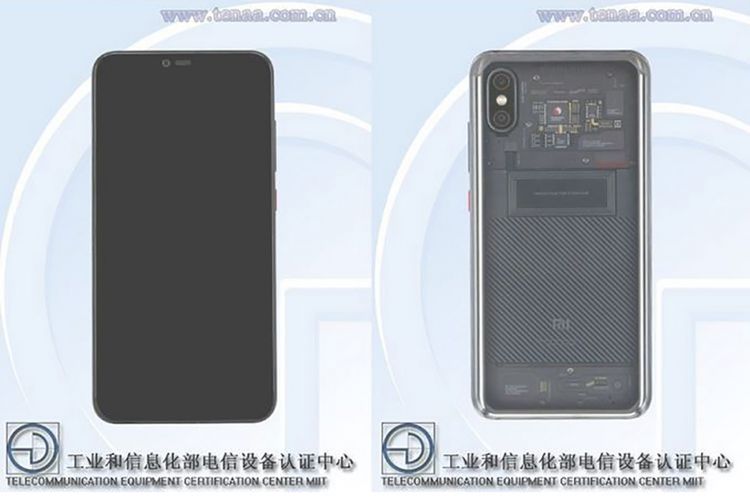 Penampakan Xiaomi Mi Note 4 dengan punggung transparan di situs TENAA.