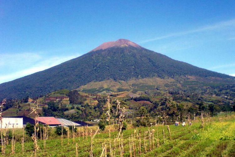 Gunung Slamet (3.428 mdpl) di Jawa Tengah. Ilustrasi
