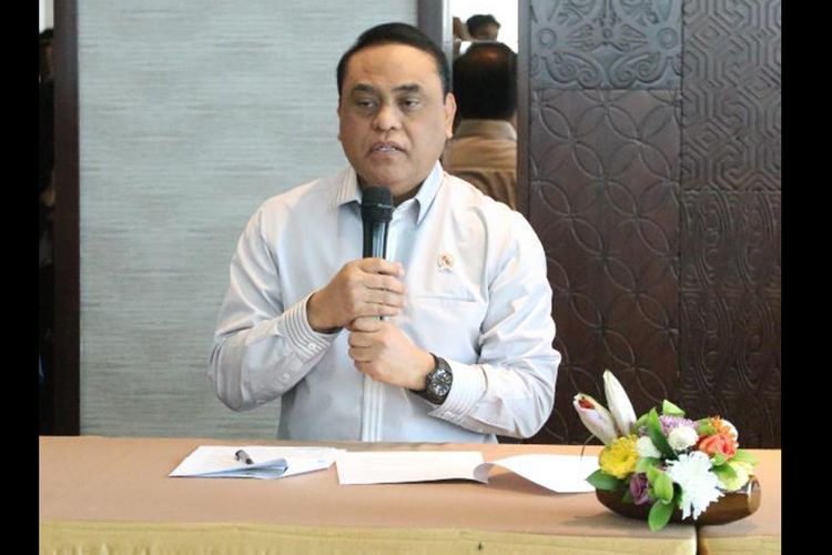 Menpan RB Syafruddin saat jumpa pers seusai Rapat Koordinasi Penyampaian Rincian Penetapan Kebutuhan Formasi PNS dan Persiapan Pengadaan CPNS Tahun 2018 di Jakarta, Kamis (6/09/2018).