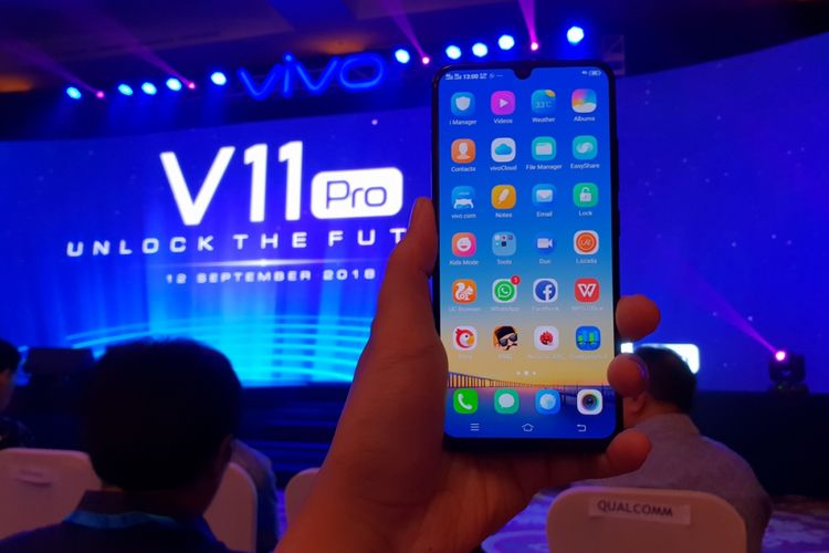 Vivo V11 Pro saat peluncuran di Jakarta, Rabu (12/9/2018).
